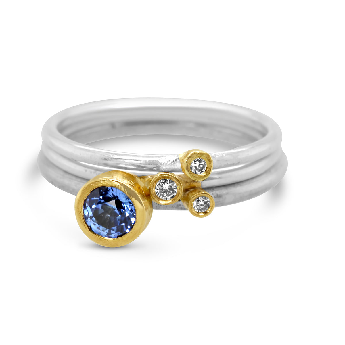 Sapphire and diamond stacking on sale rings