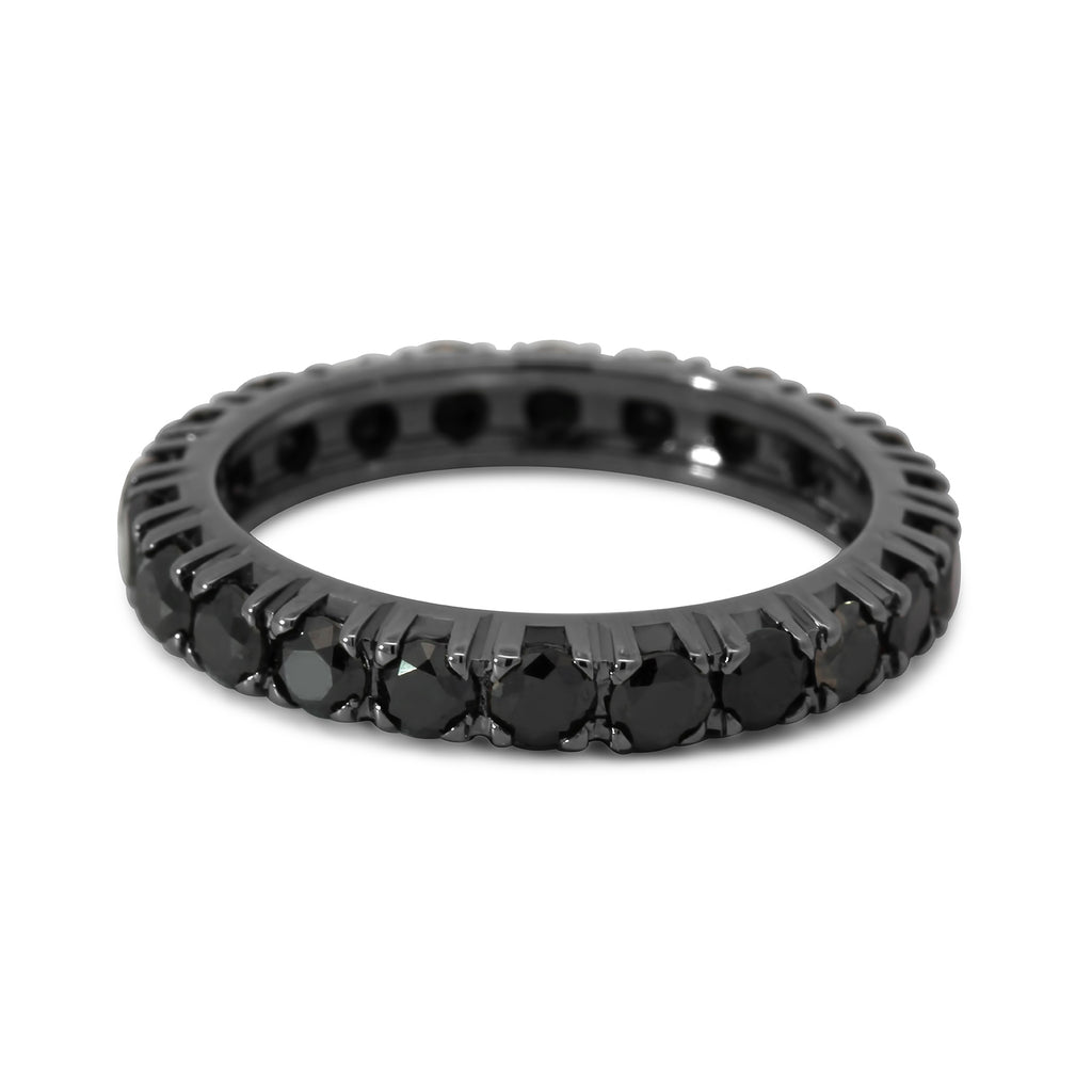 Photograph 1 of 18k Black Gold Black Diamond Circulus Eternity Ring. Available on DESIGNYARD.com and in our Jewelry Store Dublin, Ireland.