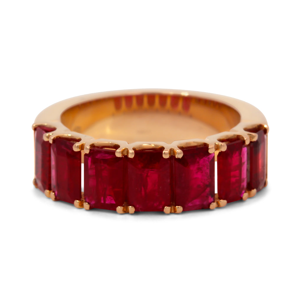 Photograph 1 of 18k Rose Gold Ruby Seven Stone Ring. Available on DESIGNYARD.com and in our Jewellery Shop Dublin, Ireland.