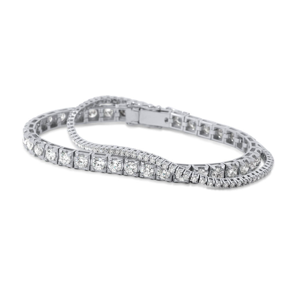 Photograph 1 of 18k White Gold Diamond 7.31ct Tennis Bracelet. Available on DESIGNYARD.com on in our Jewelry Store Dublin, Ireland.