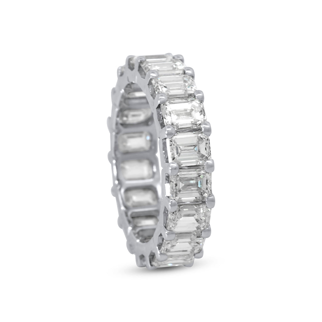 Photograph 2 of Ronan Campbell 18k White Gold Emerald Cut Full 7.52ct 
Diamond Ring. Available on DESIGNYARD.com and in our Jewellery Shop Dublin, Ireland.