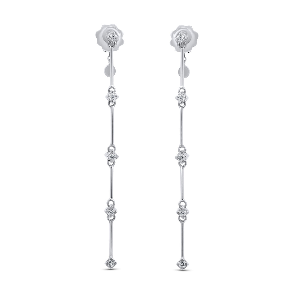 Photograph 1 of 18k White Gold Rain Drop Long Earrings. Available on DESIGNYARD.com and in our Jewellery Shop Dublin, Ireland.