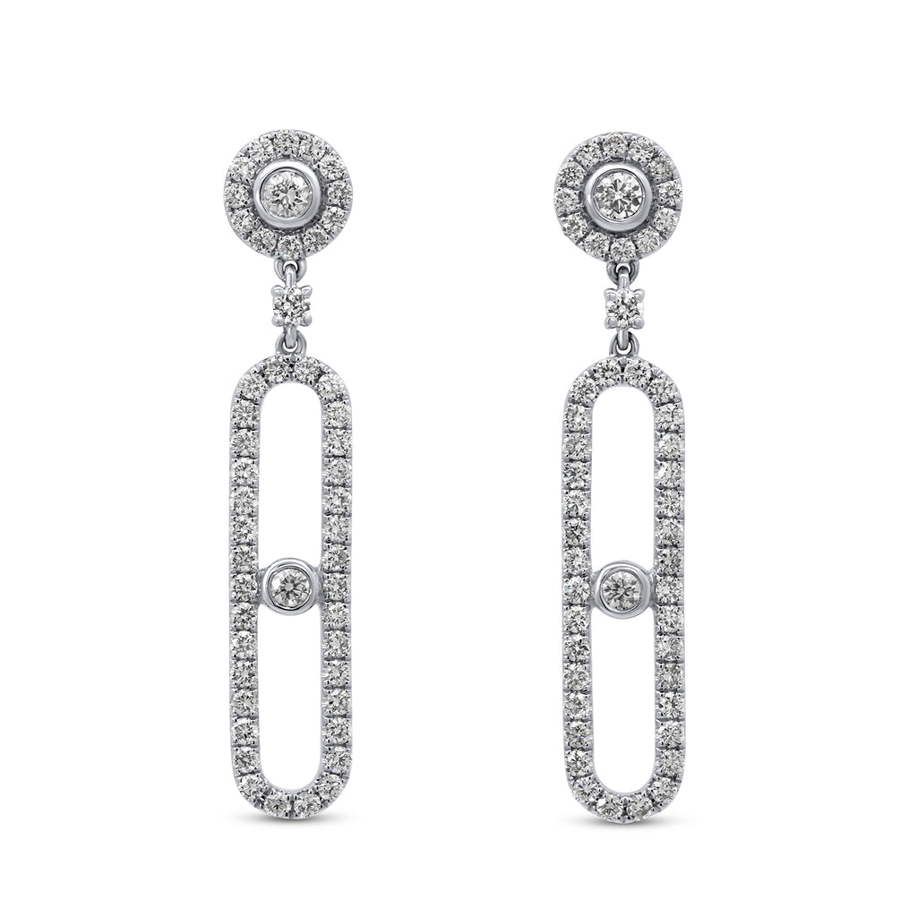 Photograph 1 of 18k White Gold Tabula Diamond Drop Earrings. Available on DESIGNYARD.com and in our Jewelry Store Dublin, Ireland.