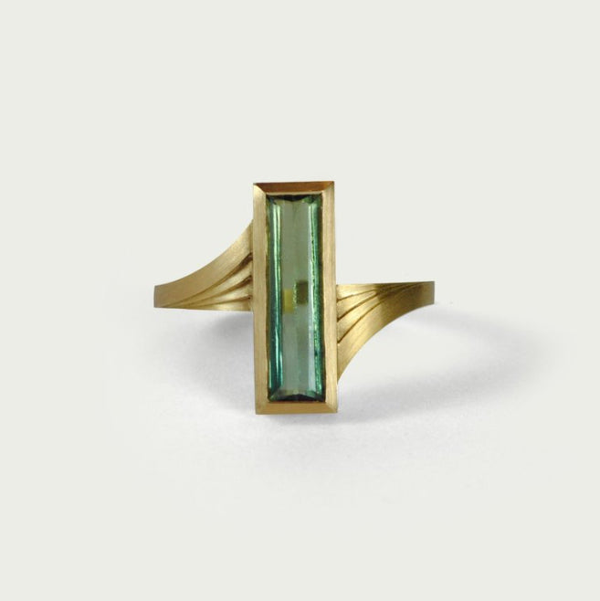 Photograph 1 of Bola Lyon's 18k Yellow Gold Bicolour Tourmaline Ring. Available on DESIGNYARD.com and in our Jewellery Shop Dublin, Ireland.