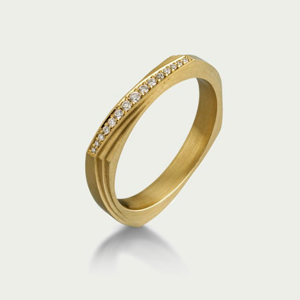 Photograph 1 of Bola Lyon's 18k Yellow Gold Diamond Flex Ring. Available on DESIGNYARD.com and in our Jewellery Shop Dublin, Ireland.