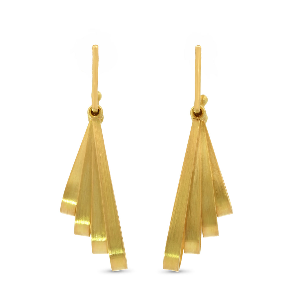 Photograph 1 of Bola Lyon's 18k Yellow Gold Muscle Drop Earrings. Available on DESIGNYARD.com and in our Jewellery Shop Dublin, Ireland.