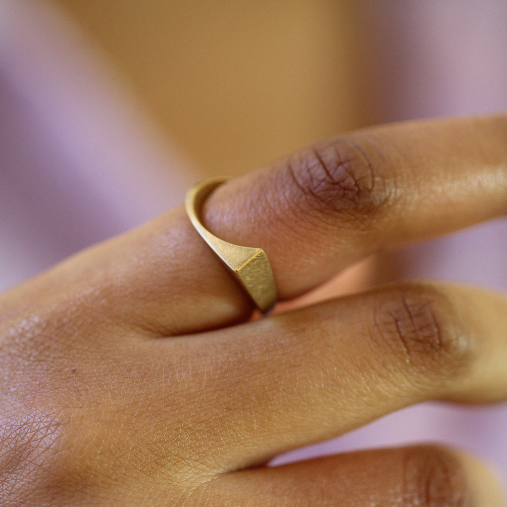 Photograph 3 of Cardillac's Contemporary 14k Yellow Gold Scoop Statement Ring. Available on  DESIGNYARD.com and in our Jewellery Shop Dublin, Ireland. Free Worldwide Shipping with DHL.