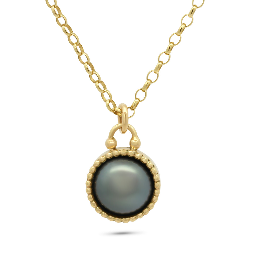 Photograph 1 of Cassie McCann's Contemporary 9k Yellow Gold Tahitian Pearl Pendant. Available on DESIGNYARD.com and in our Jewellery Shop Dublin, Ireland. Free Worldwide Shipping with DHL.