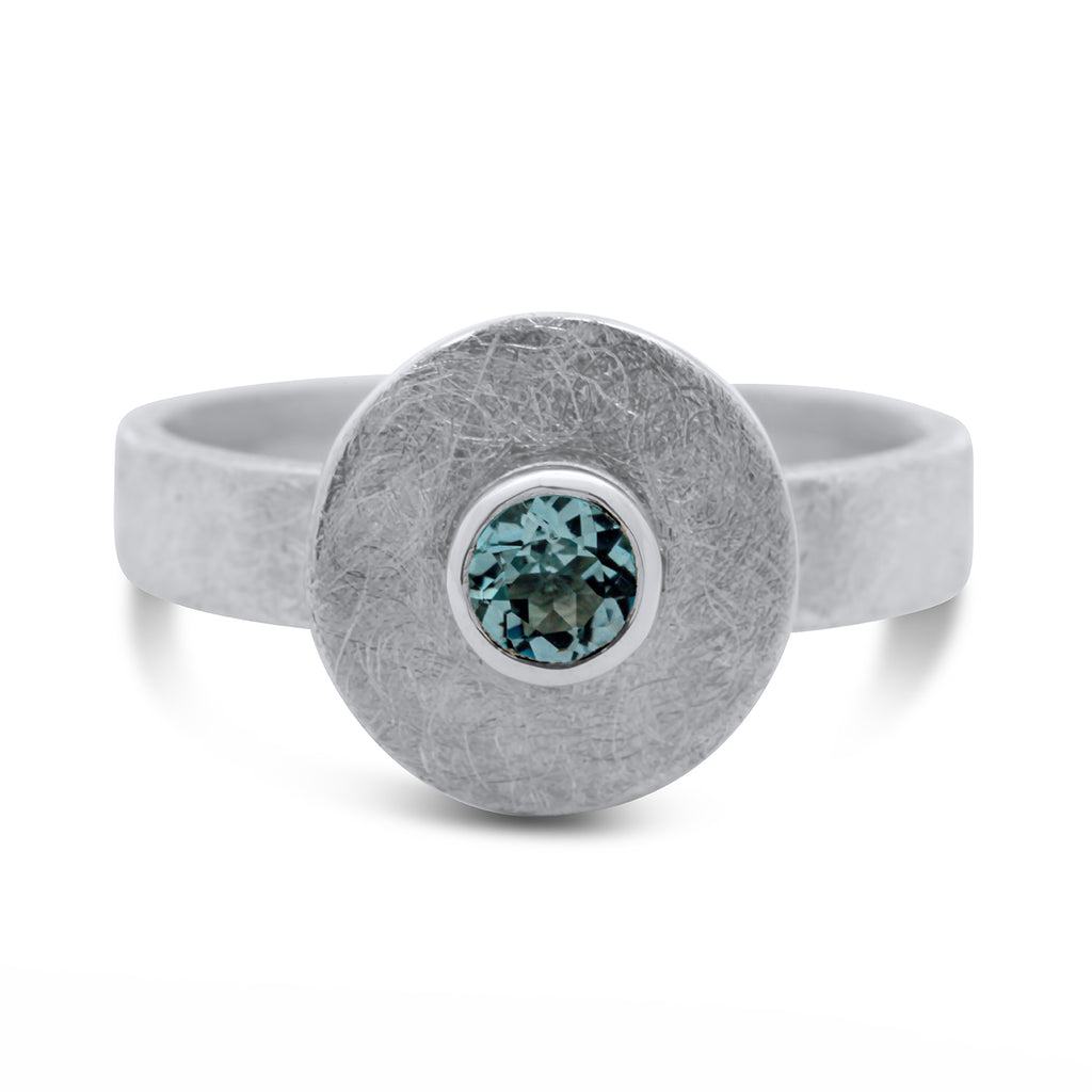 Photograph 1 of Cassie McCann's Contemporary Sterling Silver Sky Blue Topaz Ring. Available on DESIGNYARD.com and in our Jewellery Shop Dublin, Ireland. Free Worldwide Shipping with DHL.