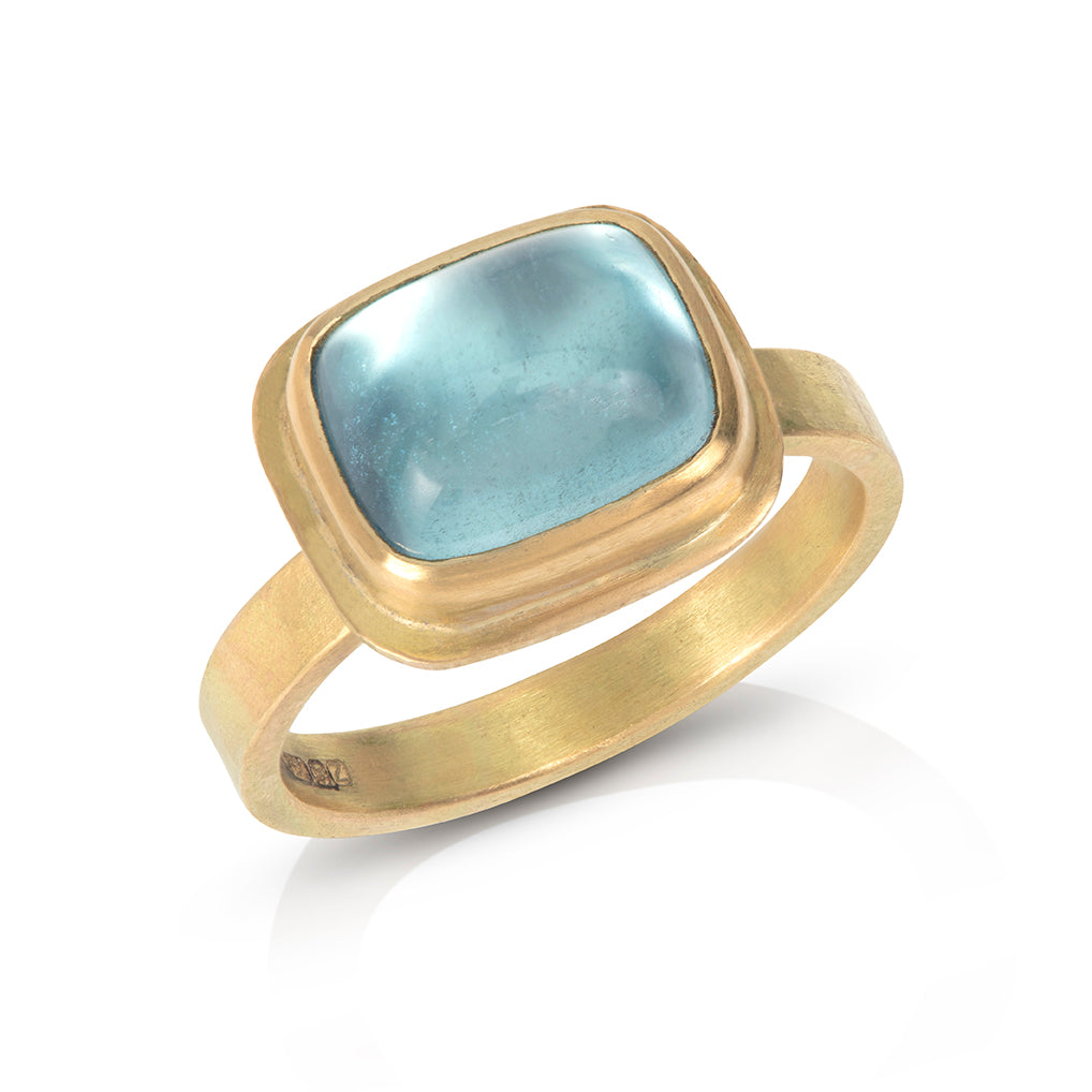 Photograph 1 of Catherine Mannheim's 18k Yellow Gold Aquamarine Statement Ring. Available on DESIGNYARD.com and in our Jewellery Shop Dublin, Ireland. 