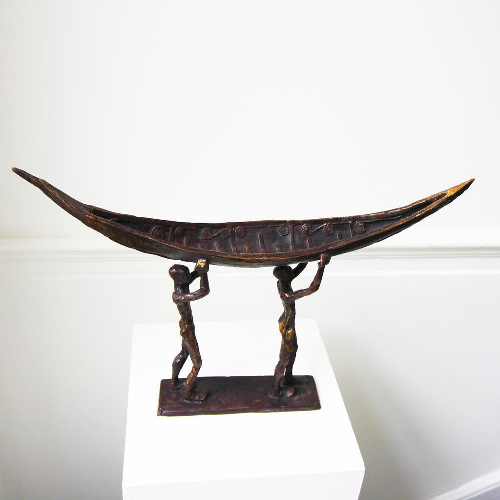 Photograph 4 of Clodagh Redden's Bronze Two Man Boat Sculpture. Available on DESIGNYARD.com and in our Gallery Dublin, Ireland.