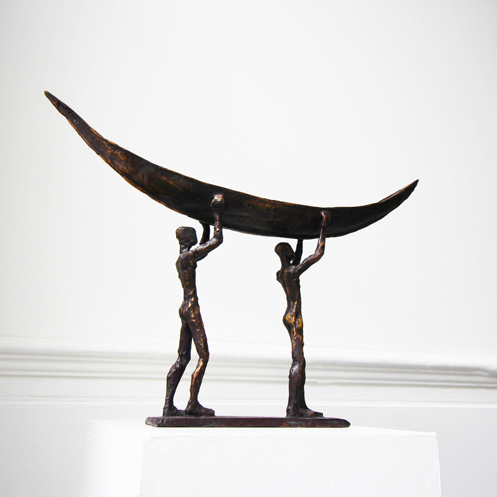 Photograph 5 of Clodagh Redden's Bronze Two Man Boat Sculpture. Available on DESIGNYARD.com and in our Gallery Dublin, Ireland.