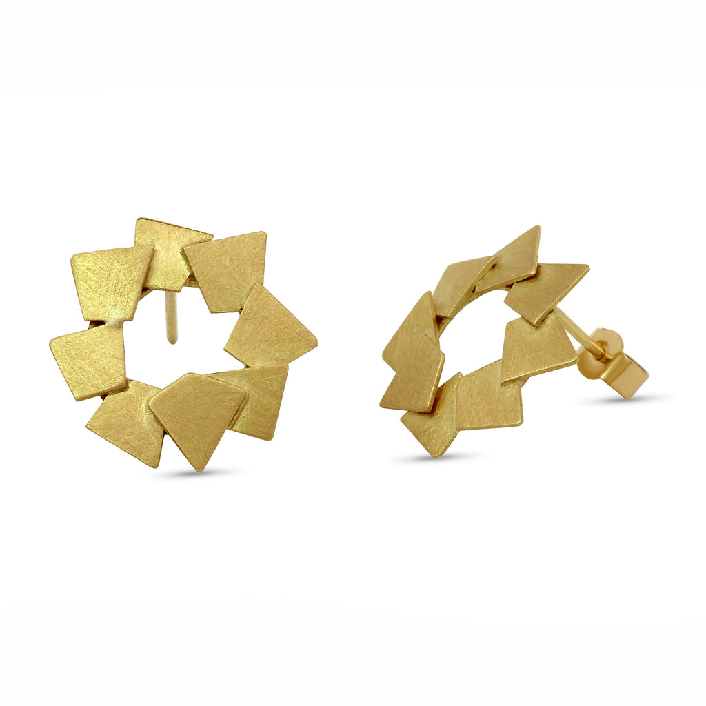 Photograph 1 of Daphne Krinos's 18k Yellow Gold Fragment Wreath Earrings. Available on DESIGNYARD.com and in our Jewellery Shop Dublin, Ireland.