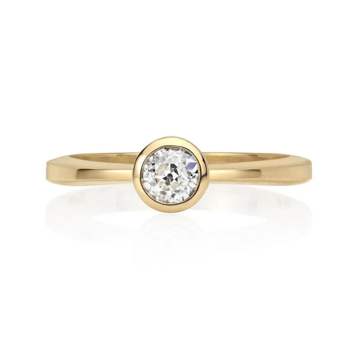 Photograph 1 of Flora Bhattachary's 18k Yellow Gold Padma Old Cut Diamond Engagement Ring. Available on DESIGNYARD.com and in our Jewelry Store Dublin, Ireland.