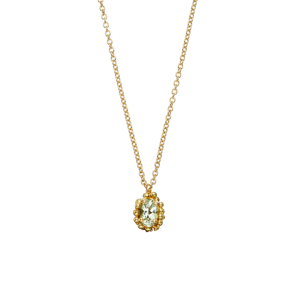 Photograph 1 of Hannah Bedford's 18k Yellow Gold Aquamarine Cluster Pendant. Available on DESIGNYARD.com and in our Jewellery Shop Dublin, Ireland.