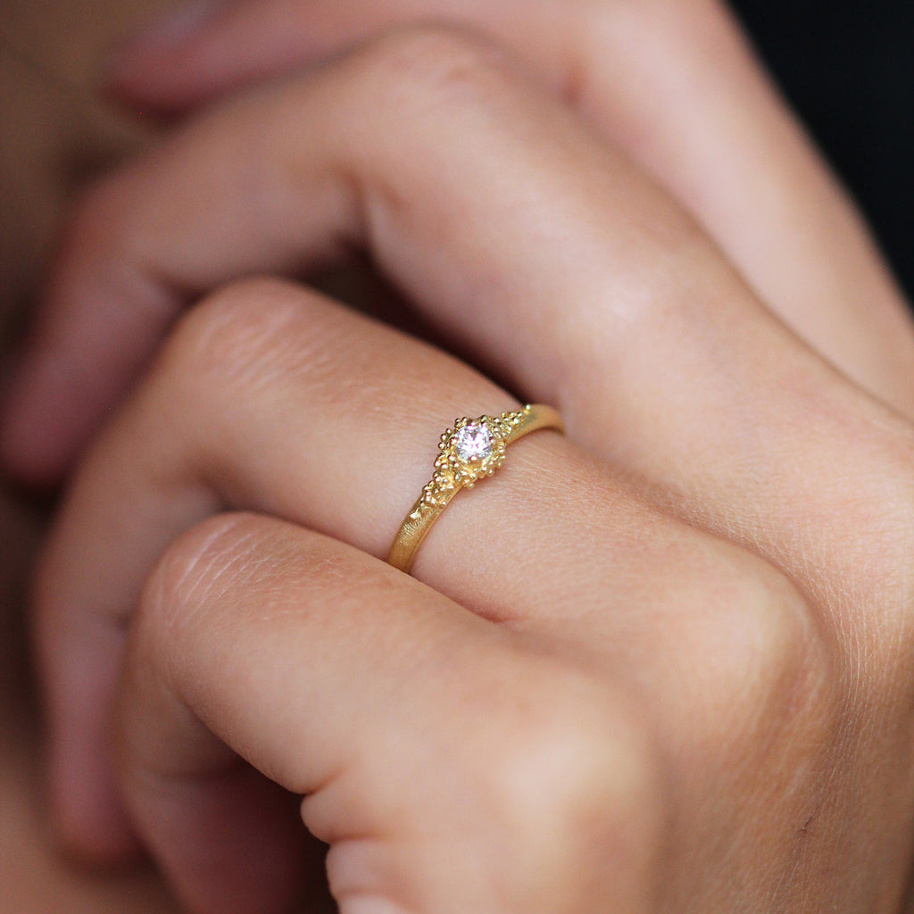 Photograph 6 of Hannah Bedford's 18k Yellow Gold Cluster Engagement Ring. Available on DESIGNYARD.com and in our Jewellery Shop Dublin, Ireland.