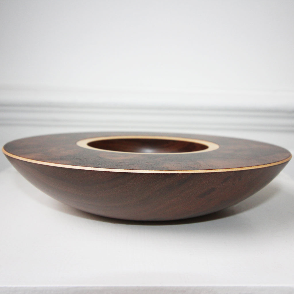 Photograph 3 of Mark Hanvey's Handmade Layered Walnut Bowl I. Exclusively available on DESIGNYARD.com and in our Gallery Dublin, Ireland. Worldwide Shipping 