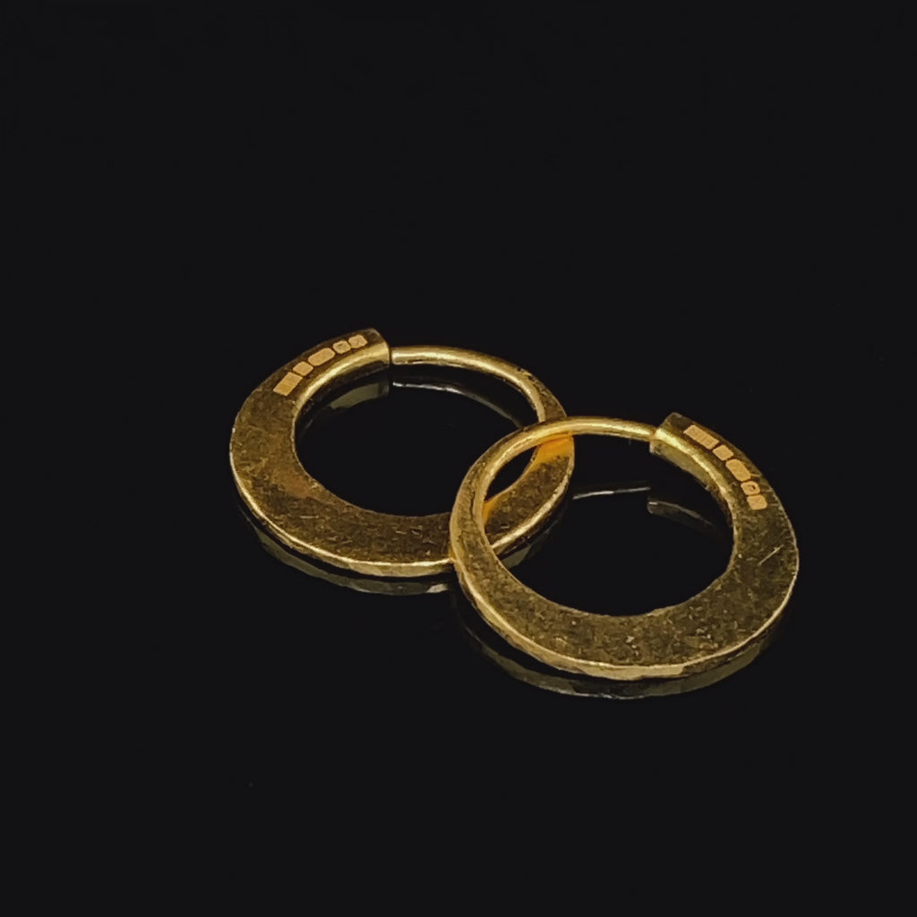 Sarah Herriot - 24k Yellow Gold Hoops 14mm - DESIGNYARD, Dublin Ireland.