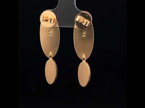 Video of Angela Hubel's 18k Rose Gold Diamond Lampion Oval Earrings. Available on DESIGNYARD.com and in our Jewellery Shop Dublin, Ireland.