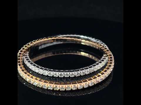 Video of 18k White Gold and Rose Gold 4.80ct Diamond Tennis Expandable Bracelet. Available on DESIGNYARD.com and in our Jewelry Store Dublin, Ireland.