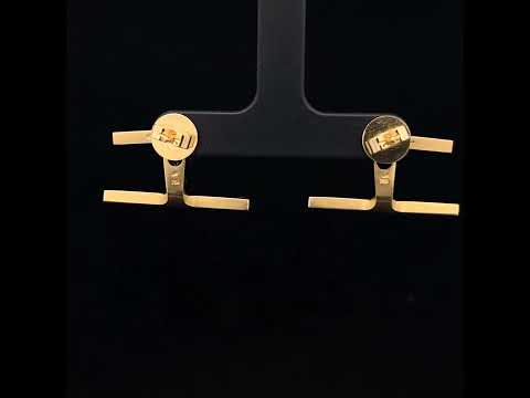 Video of Angela Hubel's 18k Yellow Gold Diamond Chopsticks Earrings. Available on DESIGNYARD.com and in our Jewellery Shop Dublin, Ireland.