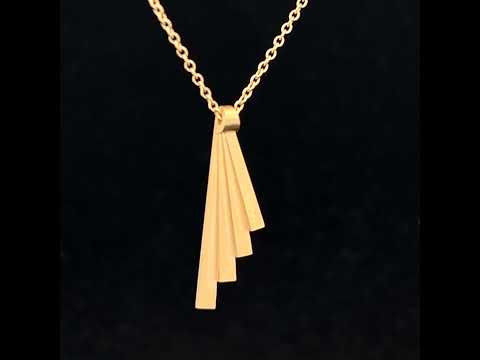 Video of Bola Lyon's 18k Yellow Gold Fixed Fan Pendant. Available on DESIGNYARD.com and in our Jewellery Shop Dublin, Ireland.