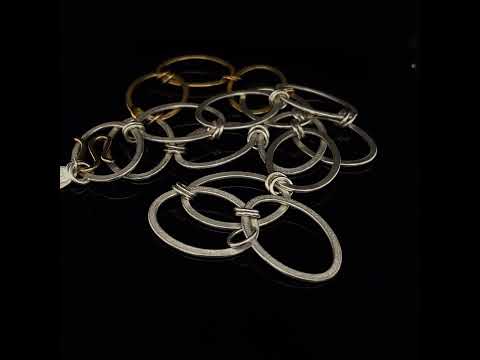 Video of Heather O'Connor's Contemporary Sterling Silver Ellipse Oval Full Necklace. Available on DESIGNYARD.com and in our Jewelry Store Dublin, Ireland.