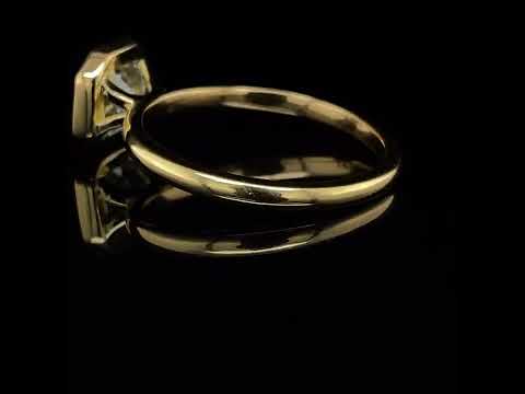 Video of 18k Yellow Gold Mēdēəm Bezəl Asscher Cut Natural Diamond Engagement Ring. Available on DESIGNYARD.com and in our Jewellery Shop Dublin, Ireland. Free Worldwide Shipping with DHL.