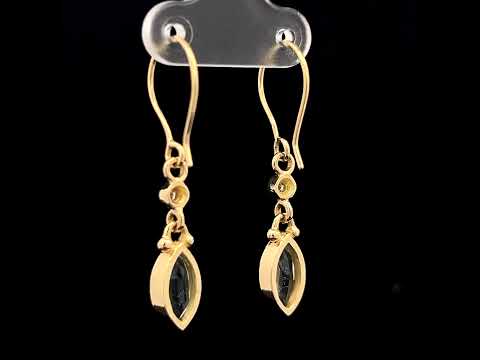 Video of Cassie McCann's 18k Yellow Gold Aquamarine Diamond Earrings. Available on DESIGNYARD.com and in our Jewellery Shop Dublin, Ireland.