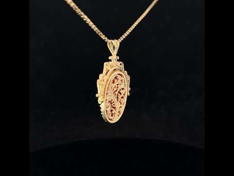 Video of 9k Yellow Gold Vintage Carnelian Pendant. Available  on DESIGNYARD.com and in our Jewellery Shop Dublin, Ireland.