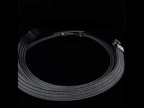 Video of Manu's Contemporary Oxidised Silver 22k Yellow Gold Bi-Metal Foxchain Geometric Necklace. DESIGNYARD.com and in our Jewellery Shop Dublin, Ireland. Free Worldwide Shipping with DHL.