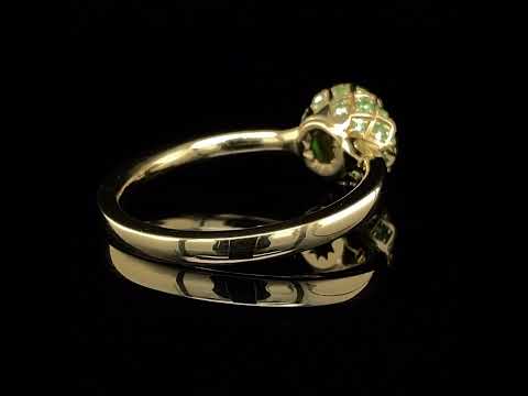 Andrew Geoghegan - 18k Yellow Gold Tsavorite Asteria alternative Engagement Ring - DESIGNYARD contemporary jewellery Dublin Ireland.