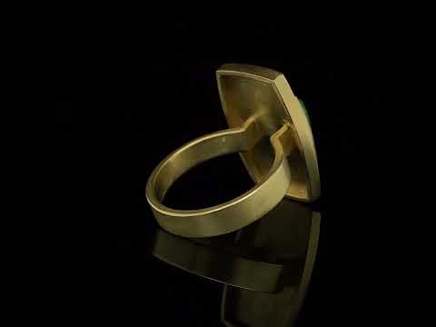 Video of Catherine Mannheim's 18k Yellow Gold Green Tourmaline Diamond Statement Ring, available on DESIGNYARD.com, and in store Dublin Ireland.