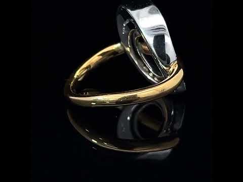 Video of 18k Yellow White Gold Catino Diamond Statement Ring. Available on DESIGNYARD.com and in our Jewelry Store Dublin, Ireland.