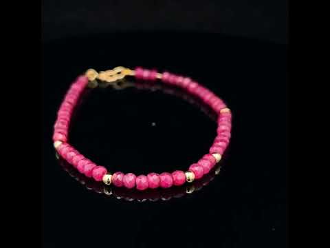 Video of Cassie Mc Cann's 18k Yellow Gold Ruby Bracelet. Available on DESIGNYARD.com and in our Jewelry Store Dublin, Ireland.