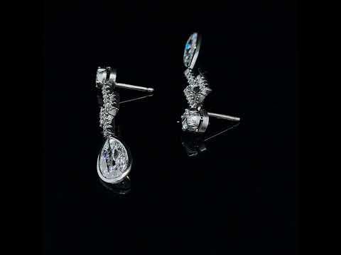 Video of Vintage 18k White Gold Diamond Pear Drop Earrings. Available on DESIGNYARD.com and in our Jewellery Shop Dublin, Ireland.