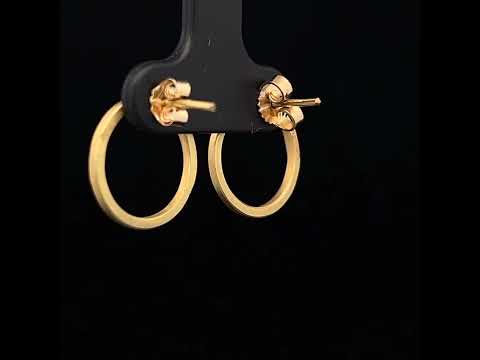 Video of Daphne Krinos's 18k Yellow Gold Black Diamond Circle Earrings. Available on DESIGNYARD.com and in our Jewelry Store Dublin, Ireland.