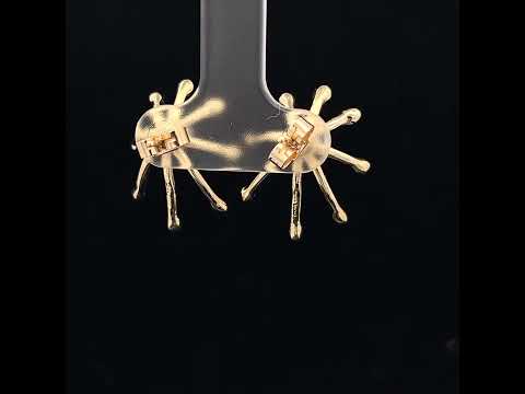 Video of Martina Hamilton's 9k Yellow Gold Astral Pearl Medium Earrings. Available on DESIGNYARD.com and in our Jewellery Shop Dublin, Ireland.