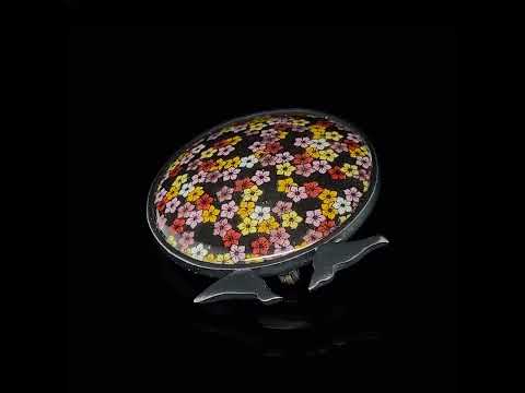 Video of Jane Moore's Contemporary Oxidised Sterling Silver Floral Enamel Round Bird Brooch. Available on DESIGNYARD.com and in our Jewellery Shop Dublin, Ireland. Free Worldwide Shipping with DHL.