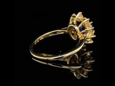 Video of 18k Yellow Gold Blue Sapphire Cabochon Diamond Engagement Ring. Available on DESIGNYARD.com and in our Jewellery Shop Dublin, Ireland.