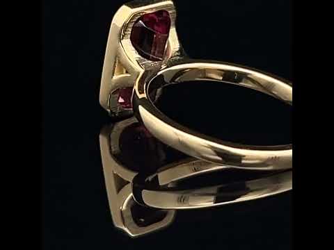 Video of Ronan Campbell's 18k Yellow Gold Mēdēəm Bezəl Pink Tourmaline Engagement Ring. Available on DESIGNYARD.com and in our Jewellery Shop Dublin, Ireland. Free Worldwide Shipping with DHL.