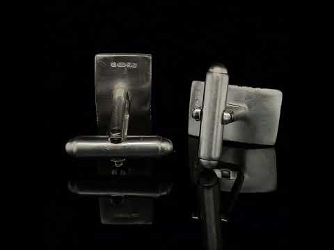 Video of Kate Smith's Contemporary Sterling Silver Etched Cufflinks. Available on DESIGNYARD.com and in our Jewellery Shop Dublin, Ireland. Free Worldwide Shipping with DHL.