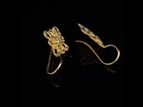 Brigitte Adolph - 18k Yellow Gold Miss Medea Drop Diamond handmade statement Earrings - DESIGNYARD no 1 for contemporary jewellery Dublin Ireland.