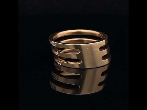 Video of Angela Hübel's Rose Gold Diamond Piano Statement Ring. Available on DESIGNYARD.com and in our Jewellery Shop Dublin, Ireland. Free Worldwide Shipping with DHL.