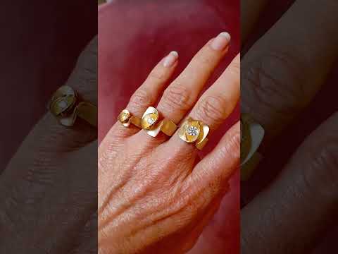 Cardillac - 18k Yellow Gold Diamond Iris engagement Ring - DESIGNYARD contemporary jewellery Dublin Ireland