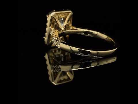 Video of Ronan Campbell's 18k Yellow Gold Emerald Cut Aureola 3.14ct Diamond Engagement Ring. Available on DESIGNYARD.com and in our Jewellery Shop Dublin, Ireland. Free Worldwide Shipping with DHL.