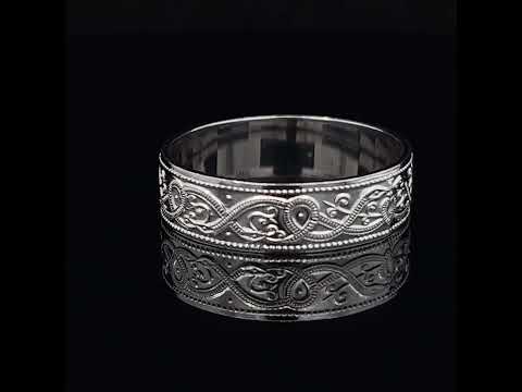 Video of 18k White Gold Mens An Rí King Wedding Ring. Available on DESIGNYARD.com and in our Jewellery Shop Dublin, Ireland.