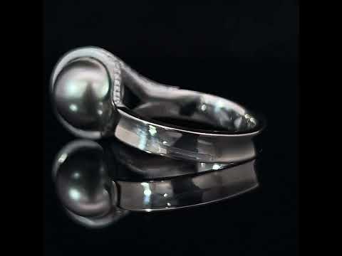 andrew geoghegan 18k white gold mohican tahitian pearl diamond ring designyard contemporary jewellery gallery