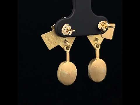 Video of Daphne Krinos's 18k Yellow Gold Sunny Winter Earrings. Available on DESIGNYARD.com and in our Jewelry Store Dublin, Ireland.