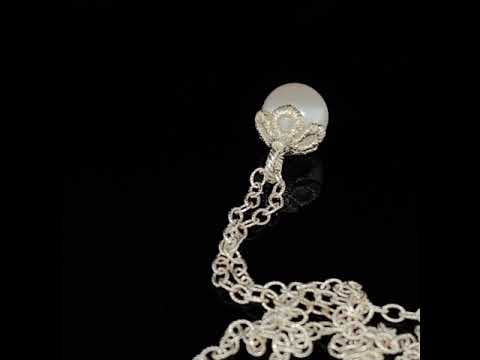 Brigitte Adolph - Sterling Silver Frau Luna Pearl Necklace - DESIGNYARD, Dublin Ireland.